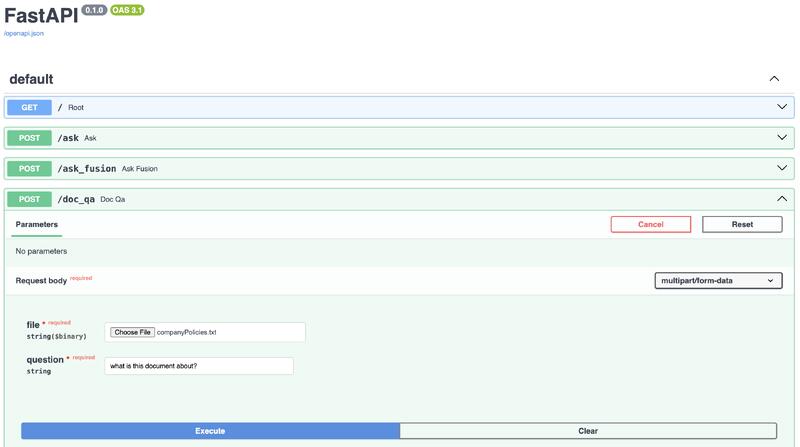 RAG API screenshots